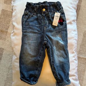 GAP Disney Blue Kids Jeans with Embroidered Minnie Mouse